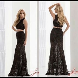 Black Two Piece Lace Dress